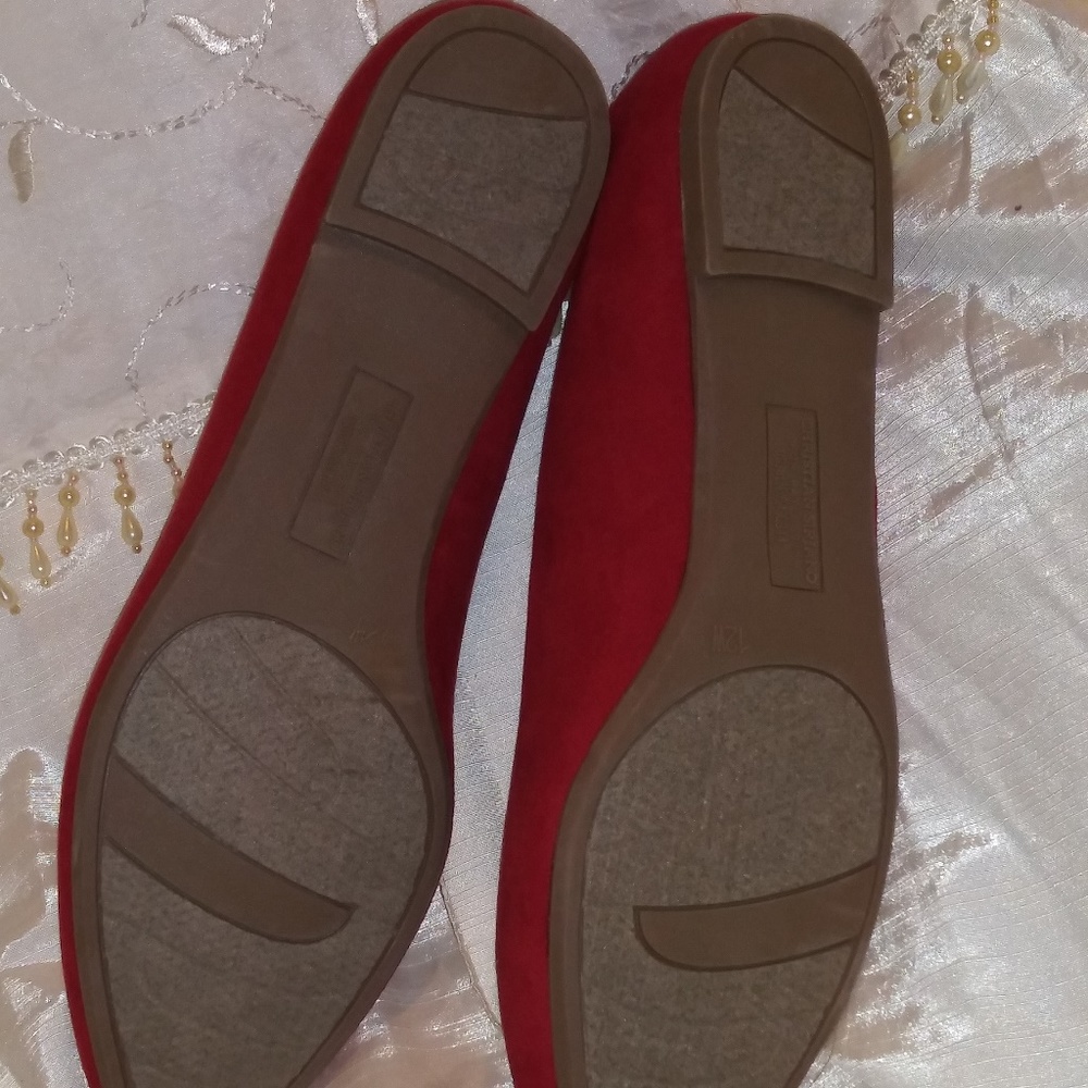 CHRISTIAN SIRIANO GIGI POINT FLAT RED SUEDE - Picture 2 of 4